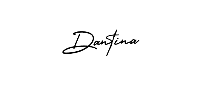 The best way (AmerikaSignatureDemo-Regular) to make a short signature is to pick only two or three words in your name. The name Dantina include a total of six letters. For converting this name. Dantina signature style 3 images and pictures png