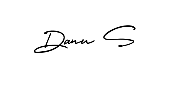 How to make Danu S name signature. Use AmerikaSignatureDemo-Regular style for creating short signs online. This is the latest handwritten sign. Danu S signature style 3 images and pictures png