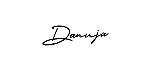 How to make Danuja signature? AmerikaSignatureDemo-Regular is a professional autograph style. Create handwritten signature for Danuja name. Danuja signature style 3 images and pictures png