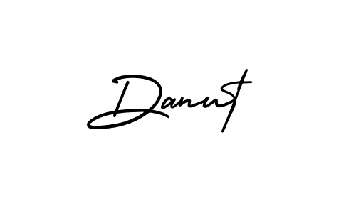 The best way (AmerikaSignatureDemo-Regular) to make a short signature is to pick only two or three words in your name. The name Danut include a total of six letters. For converting this name. Danut signature style 3 images and pictures png