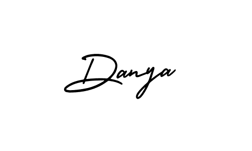 Danya stylish signature style. Best Handwritten Sign (AmerikaSignatureDemo-Regular) for my name. Handwritten Signature Collection Ideas for my name Danya. Danya signature style 3 images and pictures png