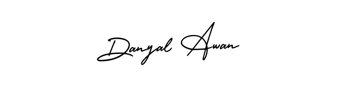 The best way (AmerikaSignatureDemo-Regular) to make a short signature is to pick only two or three words in your name. The name Danyal Awan include a total of six letters. For converting this name. Danyal Awan signature style 3 images and pictures png