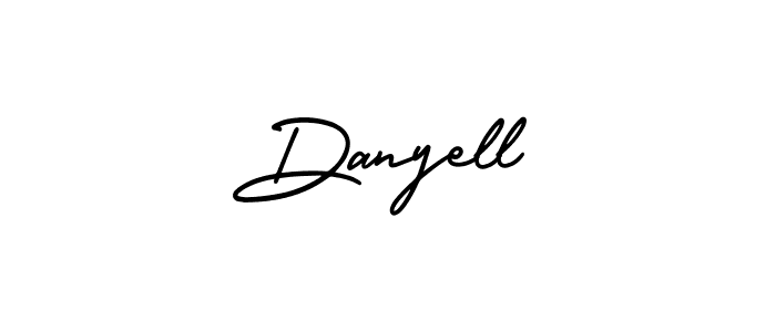 How to make Danyell name signature. Use AmerikaSignatureDemo-Regular style for creating short signs online. This is the latest handwritten sign. Danyell signature style 3 images and pictures png