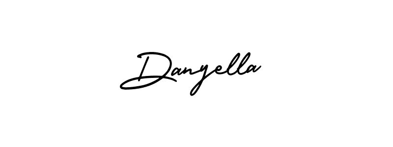 It looks lik you need a new signature style for name Danyella. Design unique handwritten (AmerikaSignatureDemo-Regular) signature with our free signature maker in just a few clicks. Danyella signature style 3 images and pictures png