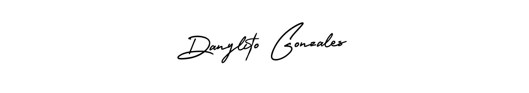 The best way (AmerikaSignatureDemo-Regular) to make a short signature is to pick only two or three words in your name. The name Danylito Gonzales include a total of six letters. For converting this name. Danylito Gonzales signature style 3 images and pictures png