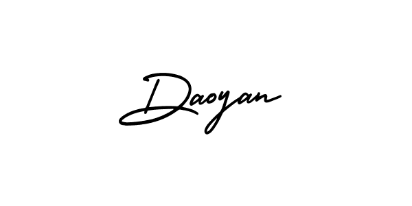 The best way (AmerikaSignatureDemo-Regular) to make a short signature is to pick only two or three words in your name. The name Daoyan include a total of six letters. For converting this name. Daoyan signature style 3 images and pictures png