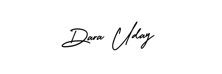 You should practise on your own different ways (AmerikaSignatureDemo-Regular) to write your name (Dara Uday) in signature. don't let someone else do it for you. Dara Uday signature style 3 images and pictures png