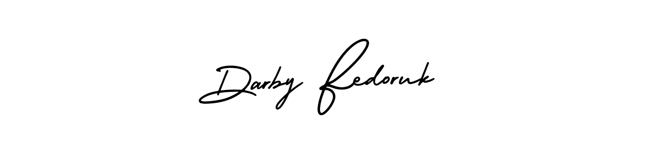 How to make Darby Fedoruk name signature. Use AmerikaSignatureDemo-Regular style for creating short signs online. This is the latest handwritten sign. Darby Fedoruk signature style 3 images and pictures png
