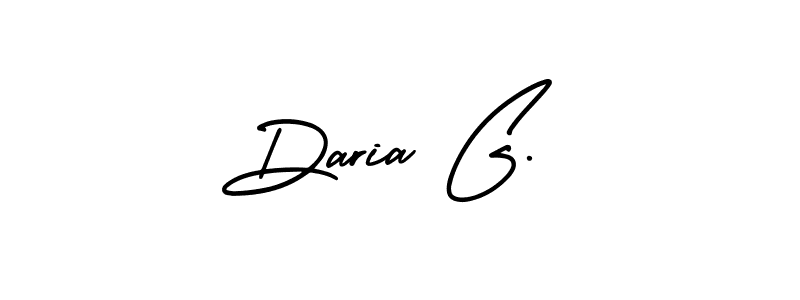 The best way (AmerikaSignatureDemo-Regular) to make a short signature is to pick only two or three words in your name. The name Daria G. include a total of six letters. For converting this name. Daria G. signature style 3 images and pictures png