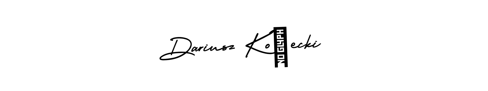 The best way (AmerikaSignatureDemo-Regular) to make a short signature is to pick only two or three words in your name. The name Dariusz Kołecki include a total of six letters. For converting this name. Dariusz Kołecki signature style 3 images and pictures png