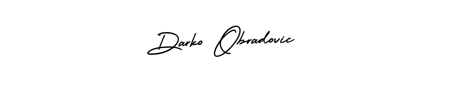 You should practise on your own different ways (AmerikaSignatureDemo-Regular) to write your name (Darko Obradovic) in signature. don't let someone else do it for you. Darko Obradovic signature style 3 images and pictures png