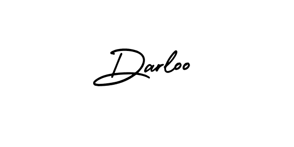 You should practise on your own different ways (AmerikaSignatureDemo-Regular) to write your name (Darloo) in signature. don't let someone else do it for you. Darloo signature style 3 images and pictures png