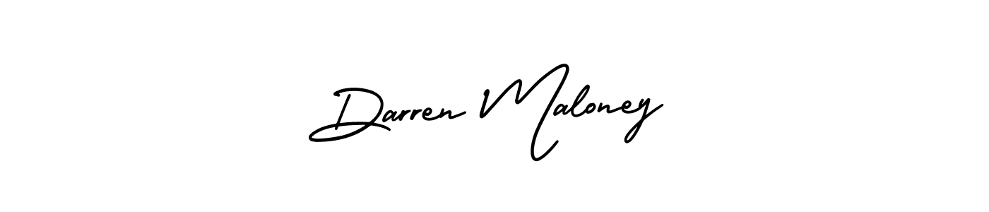 You should practise on your own different ways (AmerikaSignatureDemo-Regular) to write your name (Darren Maloney) in signature. don't let someone else do it for you. Darren Maloney signature style 3 images and pictures png