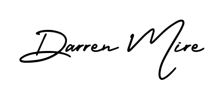 Express your personality with a custom Darren Mire signature crafted with AmerikaSignatureDemo-Regular typography. Free transparent PNG download available. Darren Mire signature style 3 images and pictures png