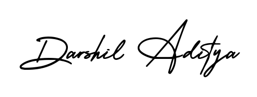 Practice writing Darshil Aditya with the flow of AmerikaSignatureDemo-Regular lettering. A fantastic source of inspiration for developing your personal signature style. Darshil Aditya signature style 3 images and pictures png