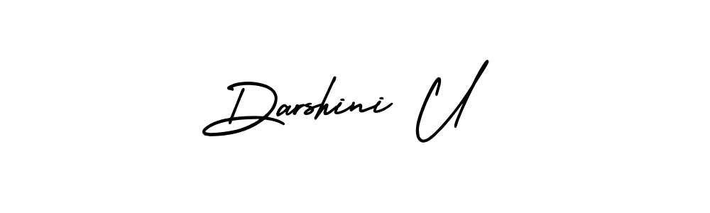 Also You can easily find your signature by using the search form. We will create Darshini U name handwritten signature images for you free of cost using AmerikaSignatureDemo-Regular sign style. Darshini U signature style 3 images and pictures png