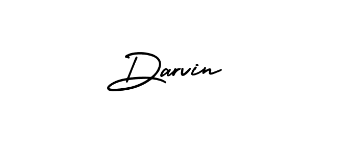 The best way (AmerikaSignatureDemo-Regular) to make a short signature is to pick only two or three words in your name. The name Darvin  include a total of six letters. For converting this name. Darvin  signature style 3 images and pictures png