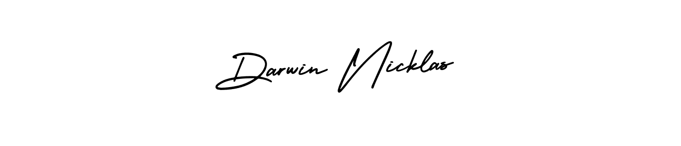 AmerikaSignatureDemo-Regular is a professional signature style that is perfect for those who want to add a touch of class to their signature. It is also a great choice for those who want to make their signature more unique. Get Darwin Nicklas name to fancy signature for free. Darwin Nicklas signature style 3 images and pictures png