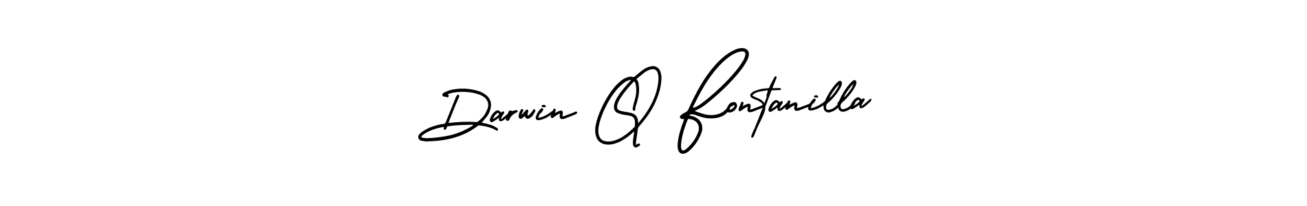 Design your own signature with our free online signature maker. With this signature software, you can create a handwritten (AmerikaSignatureDemo-Regular) signature for name Darwin Q Fontanilla. Darwin Q Fontanilla signature style 3 images and pictures png