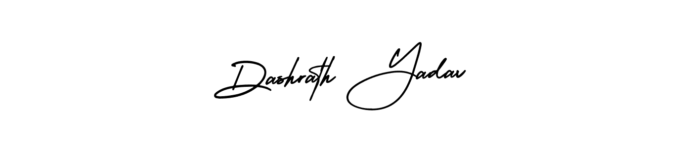 You should practise on your own different ways (AmerikaSignatureDemo-Regular) to write your name (Dashrath Yadav) in signature. don't let someone else do it for you. Dashrath Yadav signature style 3 images and pictures png