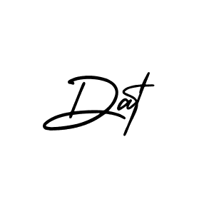 Use a signature maker to create a handwritten signature online. With this signature software, you can design (AmerikaSignatureDemo-Regular) your own signature for name Dat. Dat signature style 3 images and pictures png