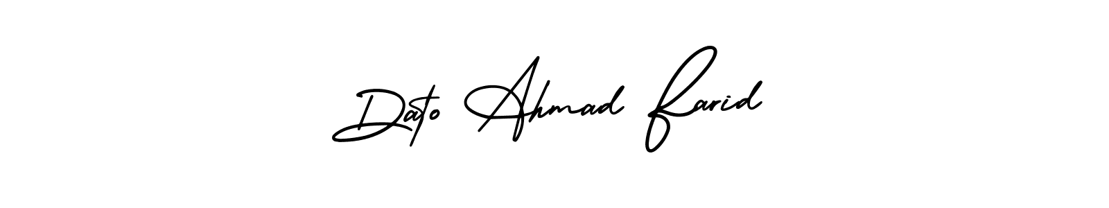 How to make Dato Ahmad Farid signature? AmerikaSignatureDemo-Regular is a professional autograph style. Create handwritten signature for Dato Ahmad Farid name. Dato Ahmad Farid signature style 3 images and pictures png