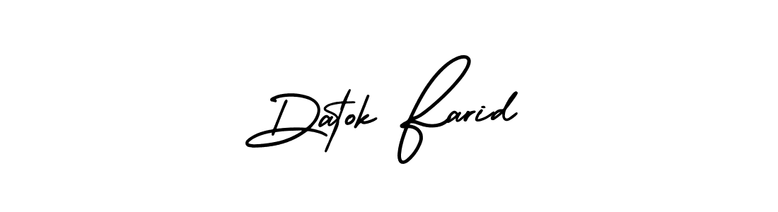 AmerikaSignatureDemo-Regular is a professional signature style that is perfect for those who want to add a touch of class to their signature. It is also a great choice for those who want to make their signature more unique. Get Datok Farid name to fancy signature for free. Datok Farid signature style 3 images and pictures png