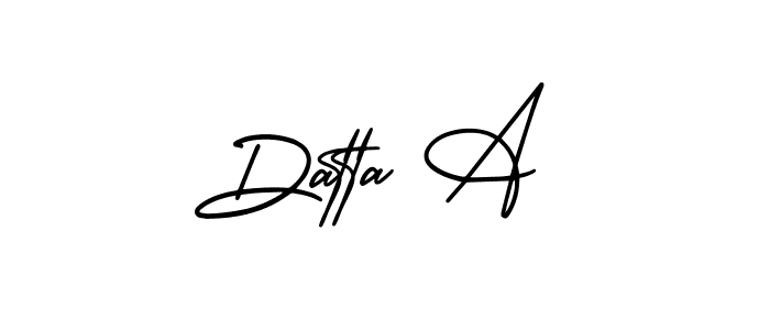 Similarly AmerikaSignatureDemo-Regular is the best handwritten signature design. Signature creator online .You can use it as an online autograph creator for name Datta A. Datta A signature style 3 images and pictures png