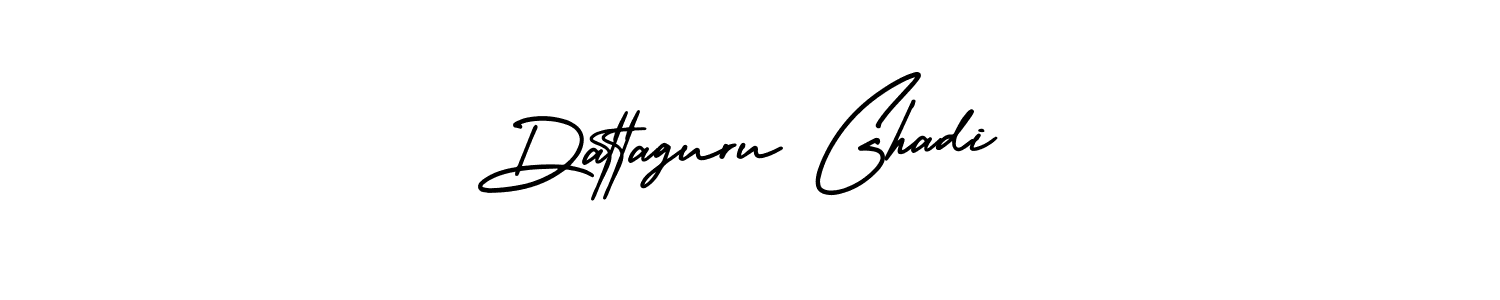 You should practise on your own different ways (AmerikaSignatureDemo-Regular) to write your name (Dattaguru Ghadi) in signature. don't let someone else do it for you. Dattaguru Ghadi signature style 3 images and pictures png