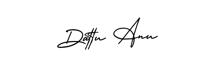 AmerikaSignatureDemo-Regular is a professional signature style that is perfect for those who want to add a touch of class to their signature. It is also a great choice for those who want to make their signature more unique. Get Dattu Anu name to fancy signature for free. Dattu Anu signature style 3 images and pictures png