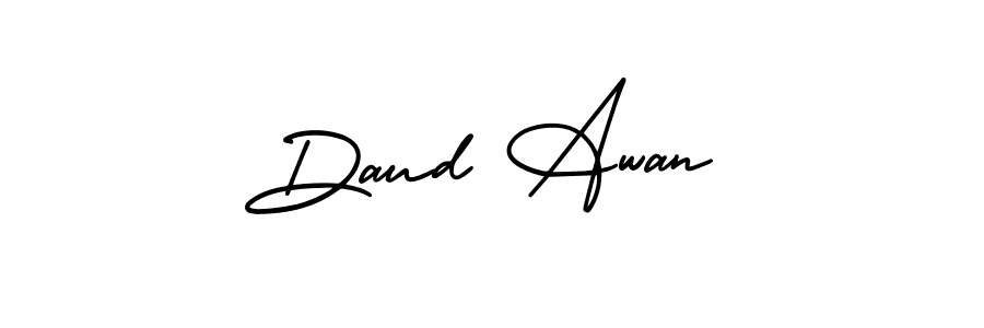 The best way (AmerikaSignatureDemo-Regular) to make a short signature is to pick only two or three words in your name. The name Daud Awan include a total of six letters. For converting this name. Daud Awan signature style 3 images and pictures png