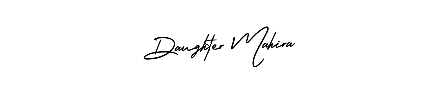 Daughter Mahira stylish signature style. Best Handwritten Sign (AmerikaSignatureDemo-Regular) for my name. Handwritten Signature Collection Ideas for my name Daughter Mahira. Daughter Mahira signature style 3 images and pictures png