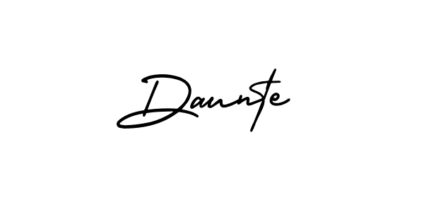 You should practise on your own different ways (AmerikaSignatureDemo-Regular) to write your name (Daunte) in signature. don't let someone else do it for you. Daunte signature style 3 images and pictures png