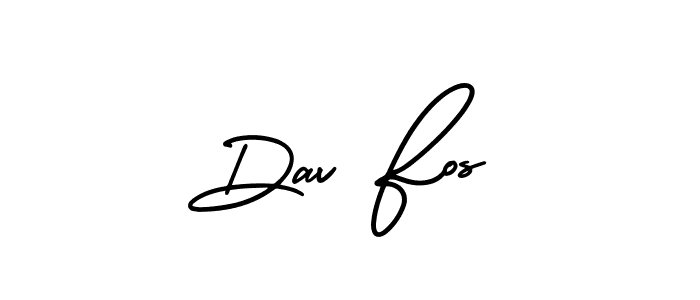 This is the best signature style for the Dav Fos name. Also you like these signature font (AmerikaSignatureDemo-Regular). Mix name signature. Dav Fos signature style 3 images and pictures png