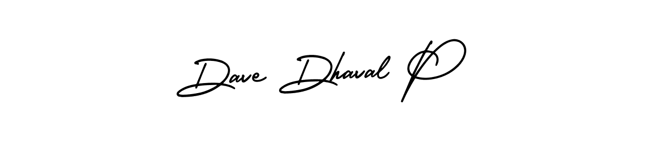 Use a signature maker to create a handwritten signature online. With this signature software, you can design (AmerikaSignatureDemo-Regular) your own signature for name Dave Dhaval P. Dave Dhaval P signature style 3 images and pictures png