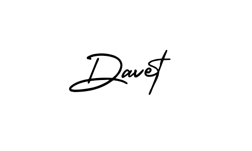 Make a beautiful signature design for name Davet. With this signature (AmerikaSignatureDemo-Regular) style, you can create a handwritten signature for free. Davet signature style 3 images and pictures png