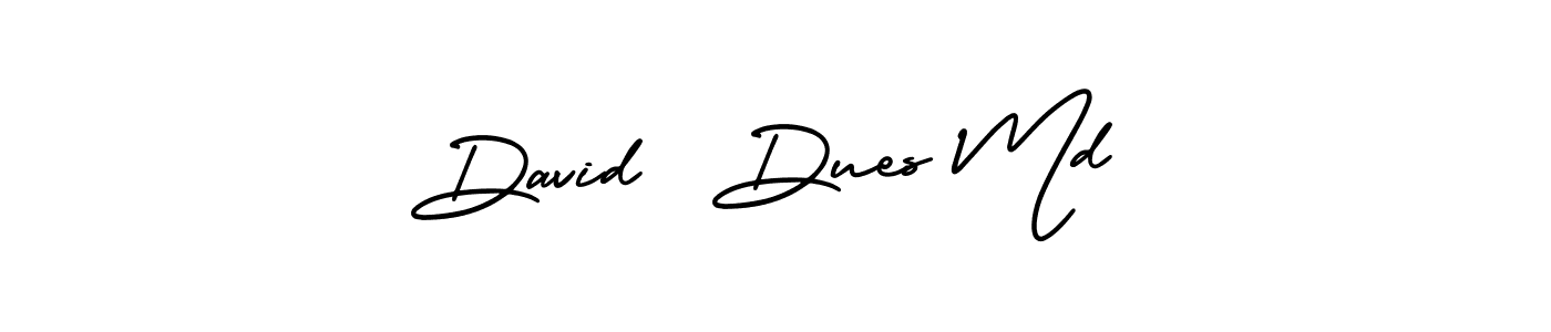 The best way (AmerikaSignatureDemo-Regular) to make a short signature is to pick only two or three words in your name. The name David  Dues Md include a total of six letters. For converting this name. David  Dues Md signature style 3 images and pictures png