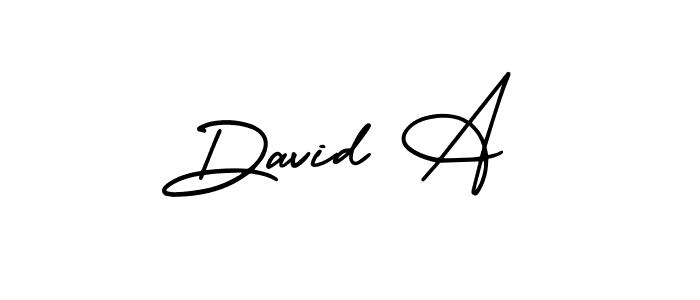 The best way (AmerikaSignatureDemo-Regular) to make a short signature is to pick only two or three words in your name. The name David A include a total of six letters. For converting this name. David A signature style 3 images and pictures png