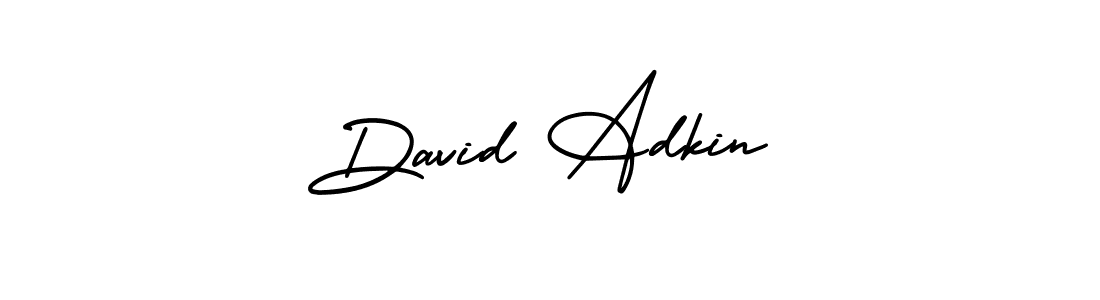 The best way (AmerikaSignatureDemo-Regular) to make a short signature is to pick only two or three words in your name. The name David Adkin include a total of six letters. For converting this name. David Adkin signature style 3 images and pictures png