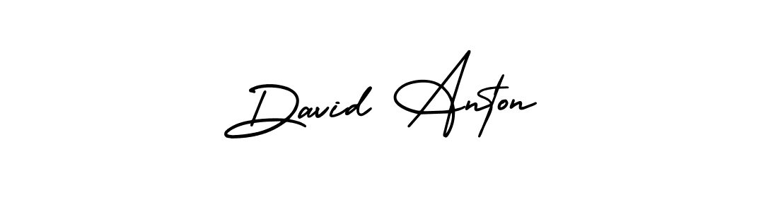 How to make David Anton name signature. Use AmerikaSignatureDemo-Regular style for creating short signs online. This is the latest handwritten sign. David Anton signature style 3 images and pictures png