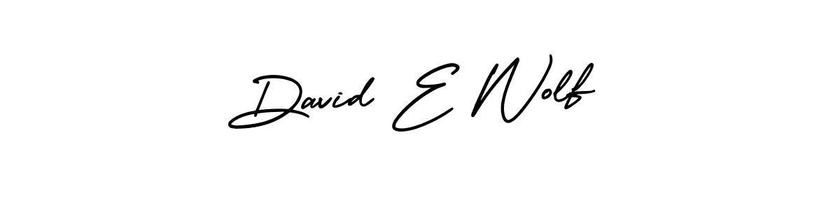David E Wolf stylish signature style. Best Handwritten Sign (AmerikaSignatureDemo-Regular) for my name. Handwritten Signature Collection Ideas for my name David E Wolf. David E Wolf signature style 3 images and pictures png