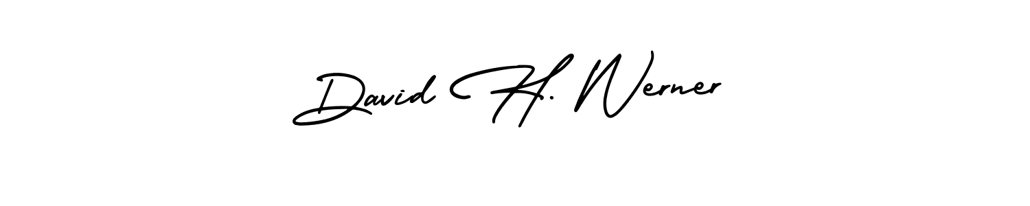 You should practise on your own different ways (AmerikaSignatureDemo-Regular) to write your name (David H. Werner) in signature. don't let someone else do it for you. David H. Werner signature style 3 images and pictures png