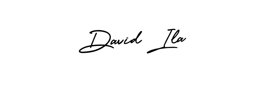 Use a signature maker to create a handwritten signature online. With this signature software, you can design (AmerikaSignatureDemo-Regular) your own signature for name David Ila. David Ila signature style 3 images and pictures png