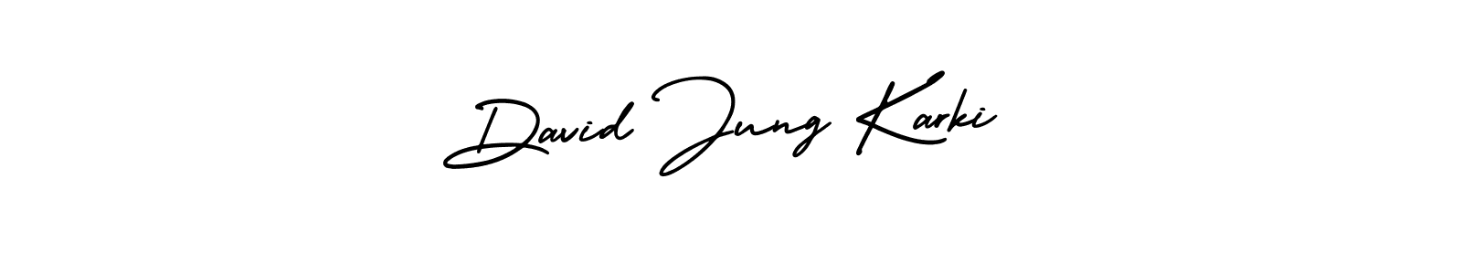 How to make David Jung Karki signature? AmerikaSignatureDemo-Regular is a professional autograph style. Create handwritten signature for David Jung Karki name. David Jung Karki signature style 3 images and pictures png