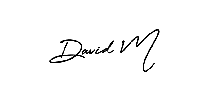 David M stylish signature style. Best Handwritten Sign (AmerikaSignatureDemo-Regular) for my name. Handwritten Signature Collection Ideas for my name David M. David M signature style 3 images and pictures png