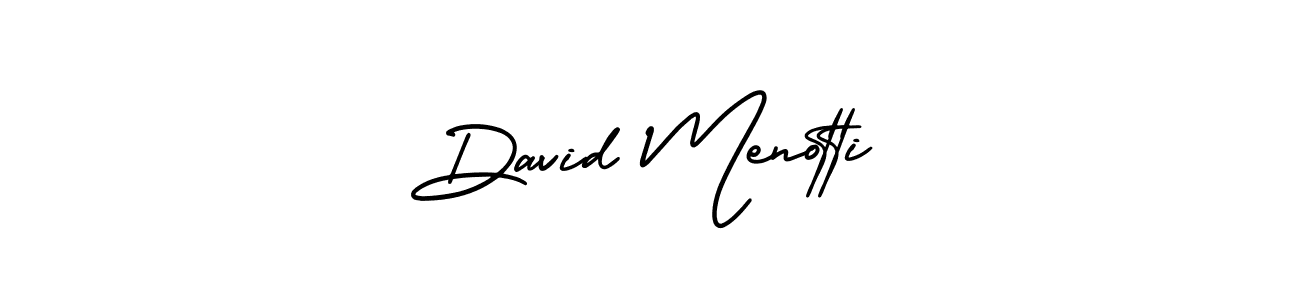 The best way (AmerikaSignatureDemo-Regular) to make a short signature is to pick only two or three words in your name. The name David Menotti include a total of six letters. For converting this name. David Menotti signature style 3 images and pictures png