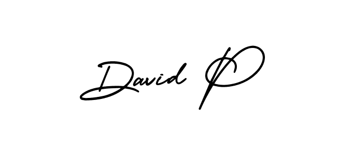 David P stylish signature style. Best Handwritten Sign (AmerikaSignatureDemo-Regular) for my name. Handwritten Signature Collection Ideas for my name David P. David P signature style 3 images and pictures png