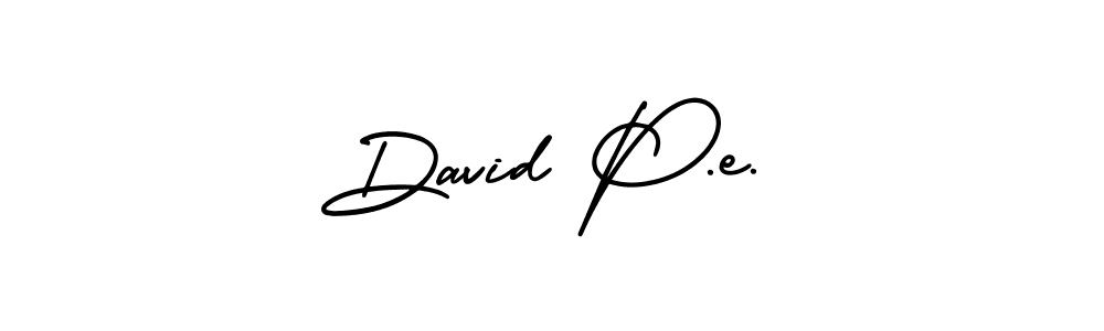 Design your own signature with our free online signature maker. With this signature software, you can create a handwritten (AmerikaSignatureDemo-Regular) signature for name David P.e.. David P.e. signature style 3 images and pictures png