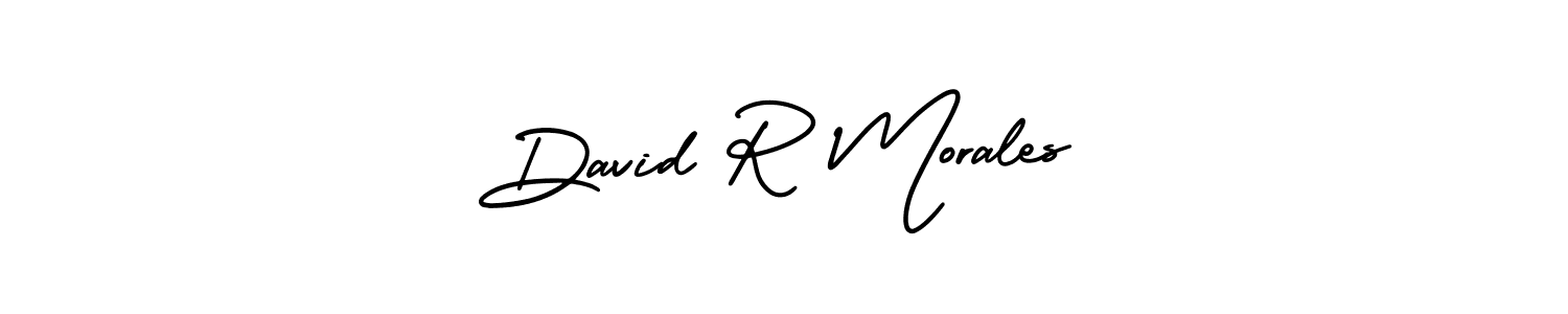 Create a beautiful signature design for name David R Morales. With this signature (AmerikaSignatureDemo-Regular) fonts, you can make a handwritten signature for free. David R Morales signature style 3 images and pictures png