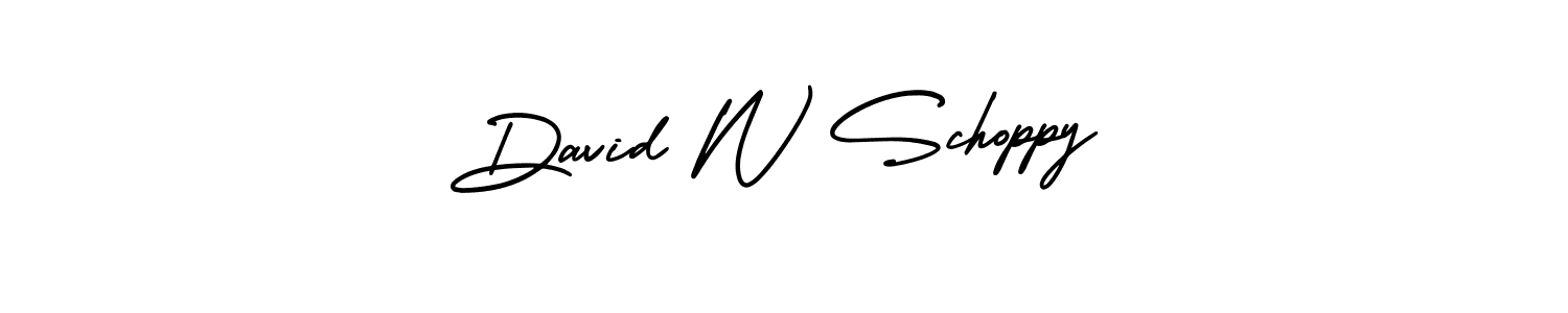 Make a beautiful signature design for name David W Schoppy. With this signature (AmerikaSignatureDemo-Regular) style, you can create a handwritten signature for free. David W Schoppy signature style 3 images and pictures png